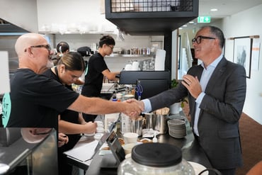 Andrew Thorburn with chef Lorenzo Pagnan