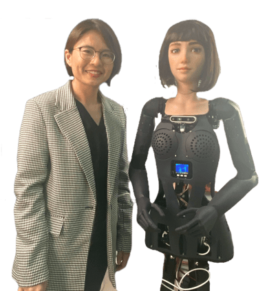 International Dementia Conference - Prudence Chan with the robot Grace